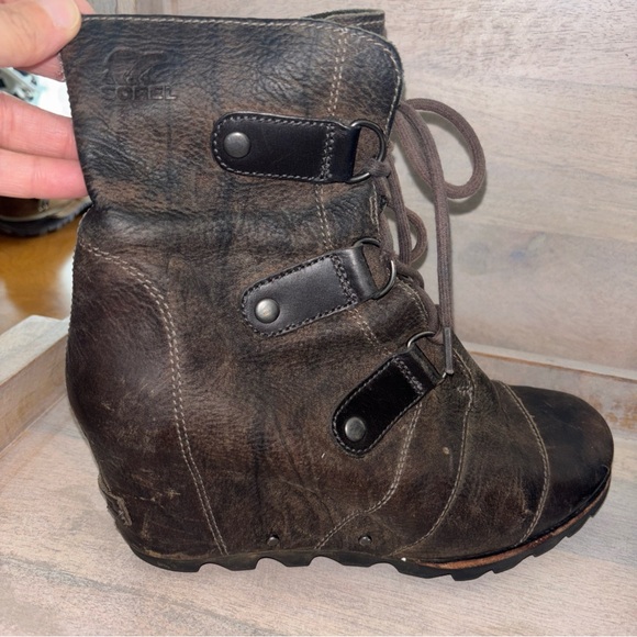Sorel Women's Joan of Arctic Wedge II Women’s Brown Leather Lace Up Boots Sz‎ 8 - Picture 10 of 16